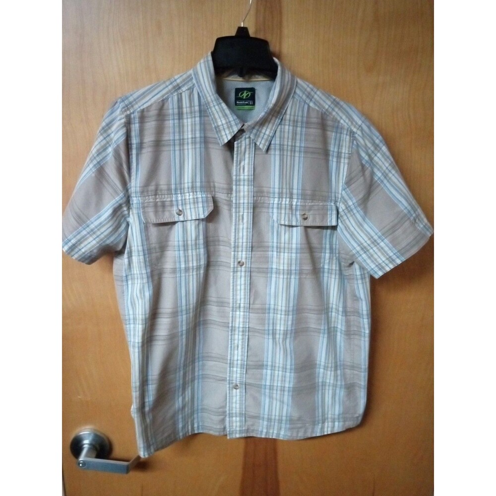 Nordic Track Men's Size XL Striped  Short Sleeve Button-Down Shirt